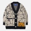 Aelfric Eden Cartoon Cat Print Knit Cardigan -Aelfric Eden Shop 000 3b3e4124 c444 46c1 87b8 b95490c9b6dd