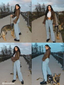 Aelfric Eden Vintage Furry Paneled Faux Leather Jacket -Aelfric Eden Shop 017 1