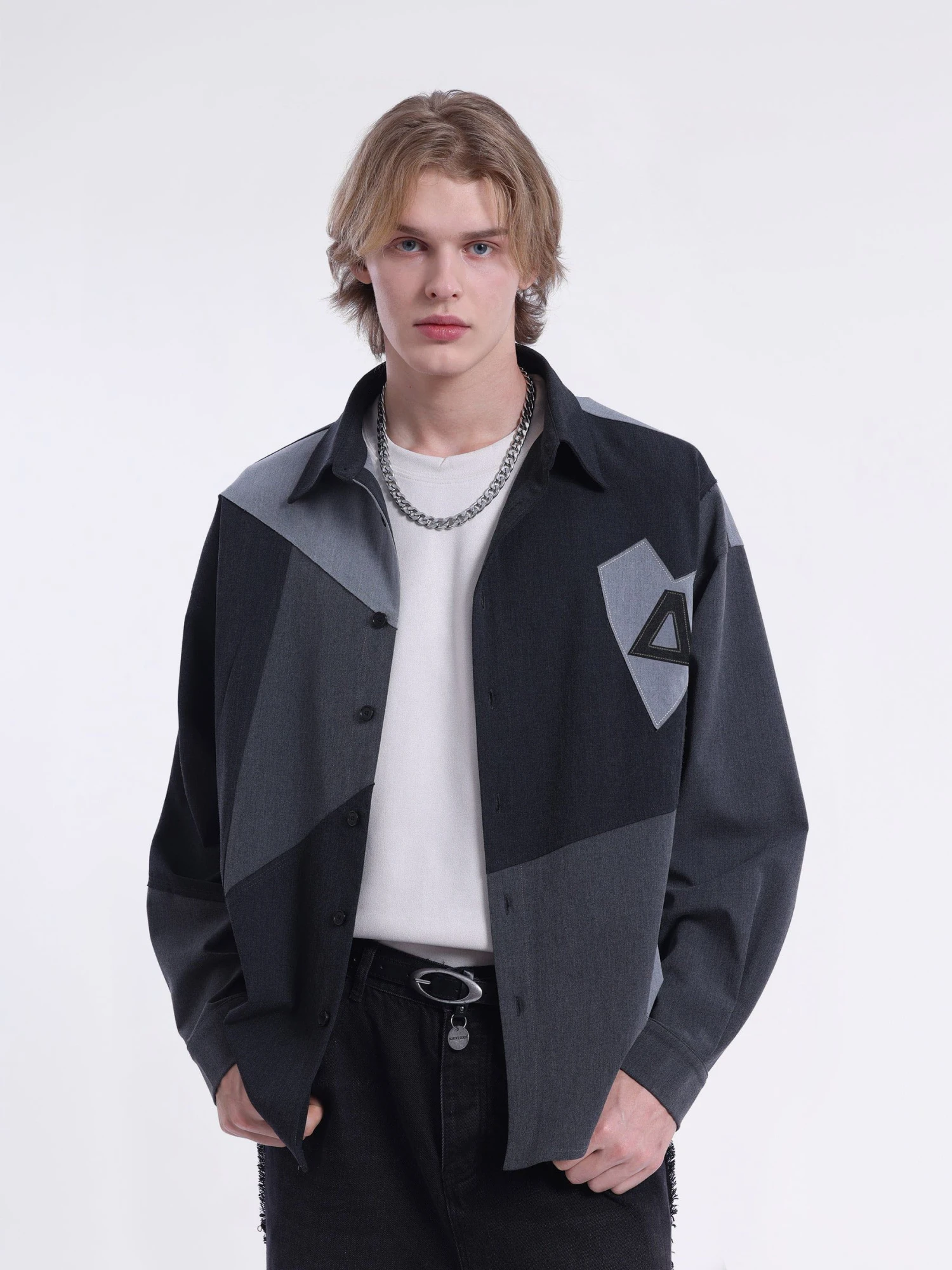 Aelfric Eden Geometry Patchwork Long Sleeve Shirt<font Color="#00249C"><br>S/S 24 The Dreamers</font> 3 Aelfric Eden Geometry Patchwork Long Sleeve Shirt<font Color="#00249C"><br>S/S 24 The Dreamers</font>