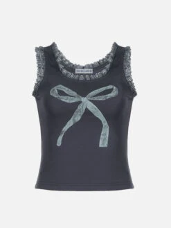 Aelfric Eden Bow Print Lace Tank Top