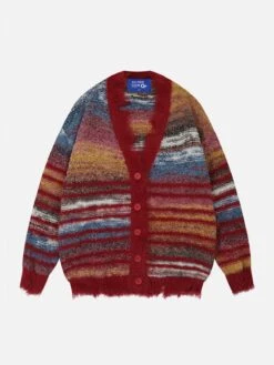 Aelfric Eden Fringe Gradient Pinstripe Cardigan