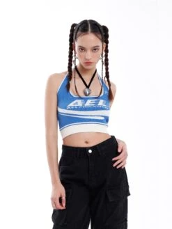 AEL Blue Knit Cami Top -Aelfric Eden Shop 0720