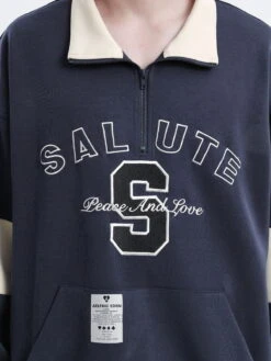 Aelfric Eden Stand Collar Patchwork Sweatshirt -Aelfric Eden Shop 091813762