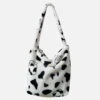 Cute Cow Pattern Sherpa Shoulder Bag