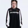 Aelfric Eden Patchwork Letter Embroidery Sweatshirt