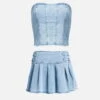 Slit Wrinkle Denim Skirt Set -Aelfric Eden Shop 123 cf7dd493 b9b5 4615 ab4f 841546d486e7