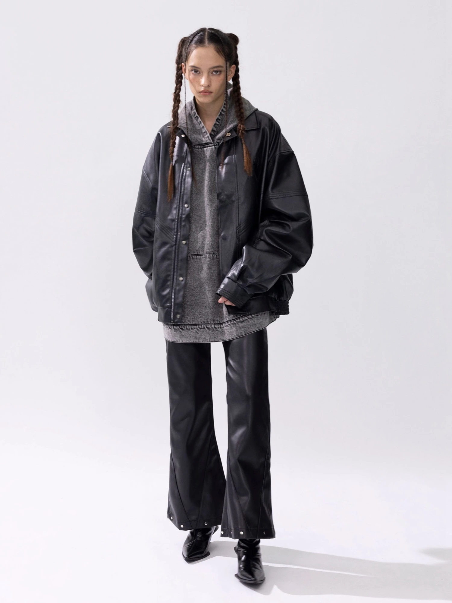 City Of Love Zip Up Ruched Leather Jacket 9 City Of Love Zip Up Ruched Leather Jacket - Image 7