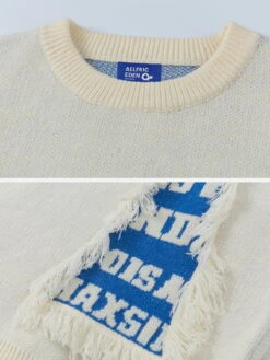 Aelfric Eden Fringe Letter Jacquard Sweater -Aelfric Eden Shop 1 01d149b3 4bbd 4f37 b250 7d92240e270a