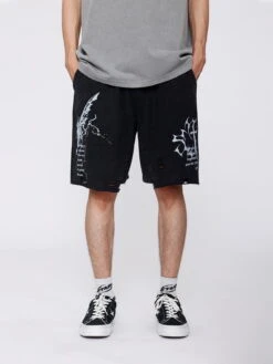 Aelfric Eden Butterfly Distressed Washed Shorts -Aelfric Eden Shop 1 14b265e3 920d 4cca b5e7 b6b0481f8639