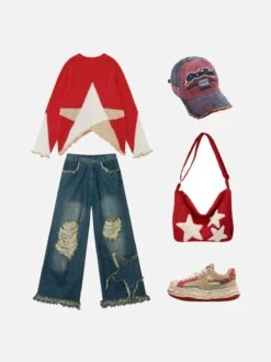 Towel Embroidery Star Shoulder Bag -Aelfric Eden Shop 1 761fbc4b f9fe 49b6 af2b 9d536611116b