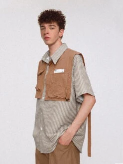 Aelfric Eden Strap Patchwork Short Sleeve Shirt 11 Aelfric Eden Strap Patchwork Short Sleeve Shirt -Aelfric Eden Shop 1 7cd63cb1 4198 43b7 a380 28b791c2d57c