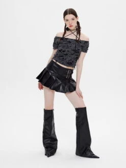 Vintage Solid Leather Pleated Skirt<font Color="#00249C"><br>S/S 24 The Dreamers</font> -Aelfric Eden Shop 1 a09546bf 512d 441b 9354 e33c94d654af