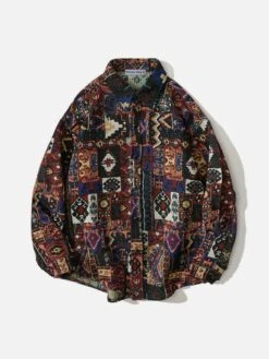 Aelfric Eden Vintage Geometric Embroidery Long Sleeve Shirt