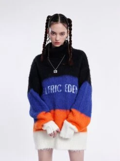 City Of Love Colourful Stripe Turtleneck Sweater