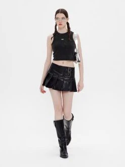 Vintage Solid Leather Pleated Skirt<font Color="#00249C"><br>S/S 24 The Dreamers</font> -Aelfric Eden Shop 2 1f2d495d 4ff0 4211 90a4 ab0600b333df