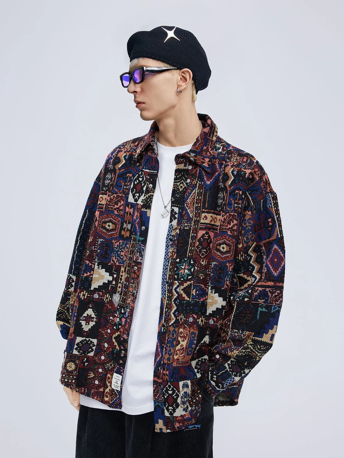 Aelfric Eden Vintage Geometric Embroidery Long Sleeve Shirt 5 Aelfric Eden Vintage Geometric Embroidery Long Sleeve Shirt - Image 3