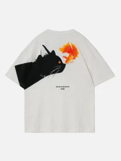 Aelfric Eden Alphabet Cat And Fish Graphic Tee