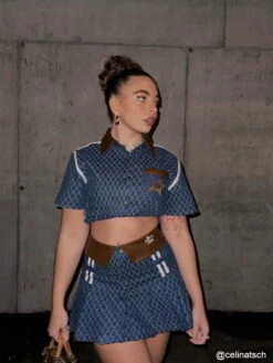 Vintage Denim Jacquard Skirt