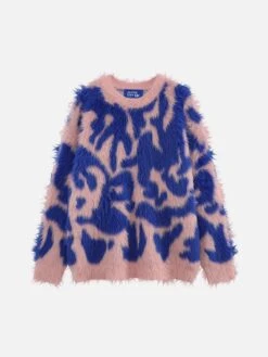 Aelfric Eden Color Blocking Faux Fur Sweater