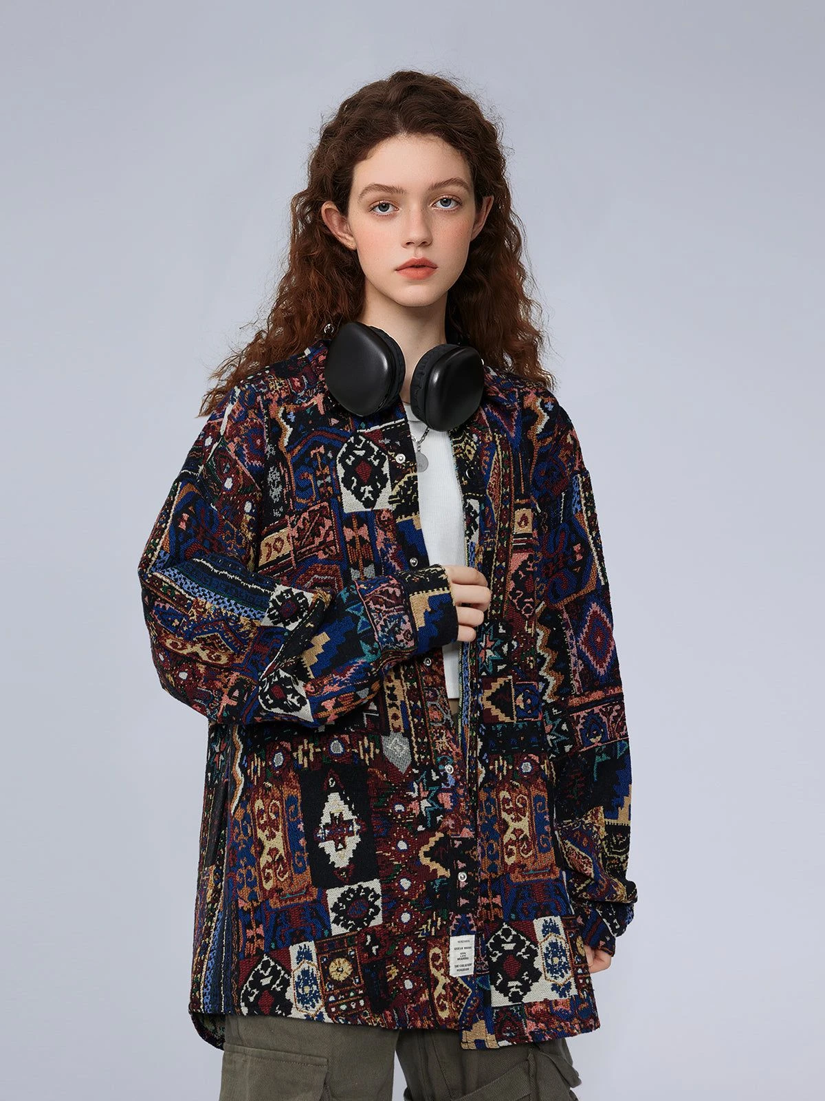 Aelfric Eden Vintage Geometric Embroidery Long Sleeve Shirt 4 Aelfric Eden Vintage Geometric Embroidery Long Sleeve Shirt - Image 2