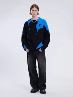 City Of Love Color Blocking Distressed Sweater