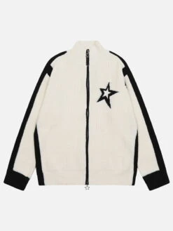 Aelfric Eden Star Two Way Zipper Color Blocking Cardigan