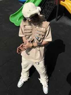 Aelfric Eden Distressed Skeleton Hooded Vest -Aelfric Eden Shop 603