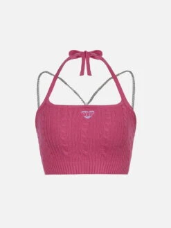 Chain Panel Halter Y2K Cami Top