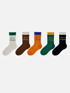 "HELLO SUNDAY" Socks