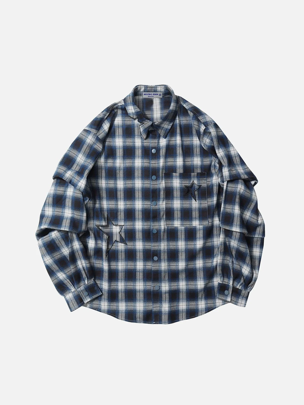 Aelfric Eden Stars Plaid Long Sleeve Shirt 4 Aelfric Eden Stars Plaid Long Sleeve Shirt - Image 2