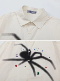 Aelfric Eden Rhinestone Applique Spider Long Sleeve Shirt 9 Aelfric Eden Rhinestone Applique Spider Long Sleeve Shirt -Aelfric Eden Shop 9007232023082315035464e5af5addec9