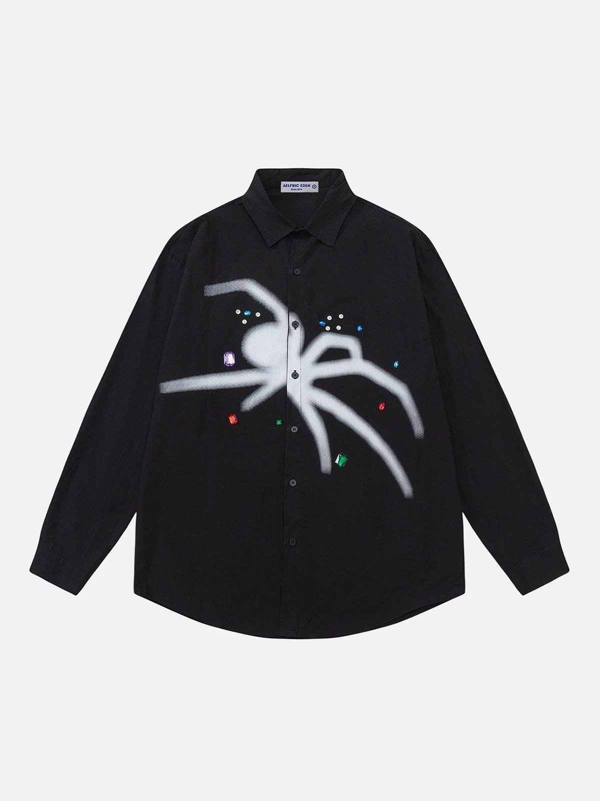 Aelfric Eden Rhinestone Applique Spider Long Sleeve Shirt 4 Aelfric Eden Rhinestone Applique Spider Long Sleeve Shirt - Image 2