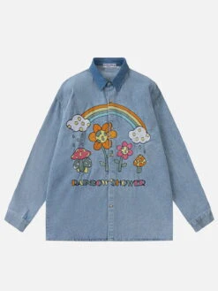 Aelfric Eden Embroidery Rainbow Shower Long Sleeve Shirt