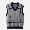 Aelfric Eden Color Blocking Mosaic Striped Sweater Vest -Aelfric Eden Shop 9007232023111717294165573285463ce