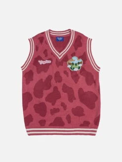 Aelfric Eden Color Blocking Cow Pattern Sweater Vest -Aelfric Eden Shop 90072320231120111001655ace091f761