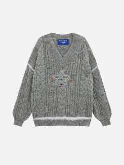 Aelfric Eden Star Embroidery Wool Blend Sweater -Aelfric Eden Shop 90072320231214180056657ad25819ca3