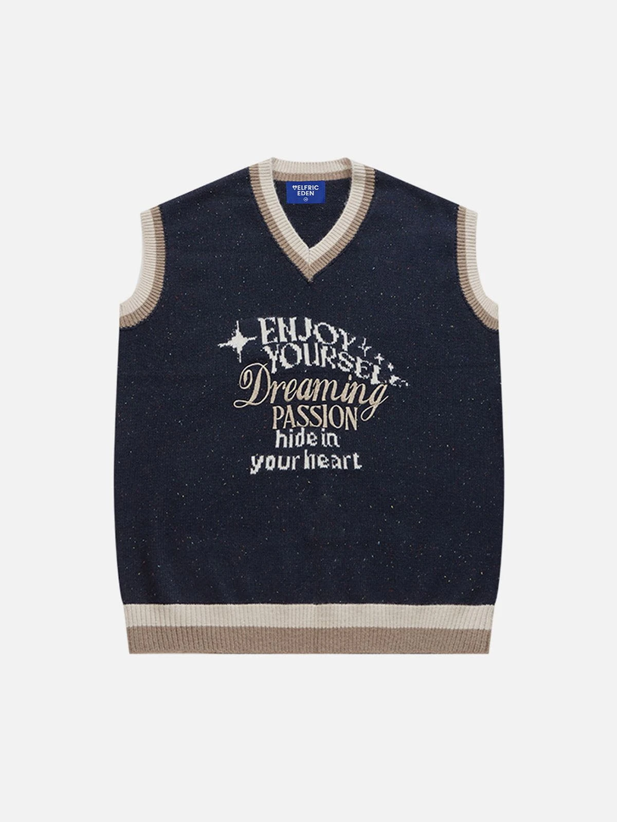 Aelfric Eden Vintage Letter Jacquard Sweater Vest 5 Aelfric Eden Vintage Letter Jacquard Sweater Vest - Image 3