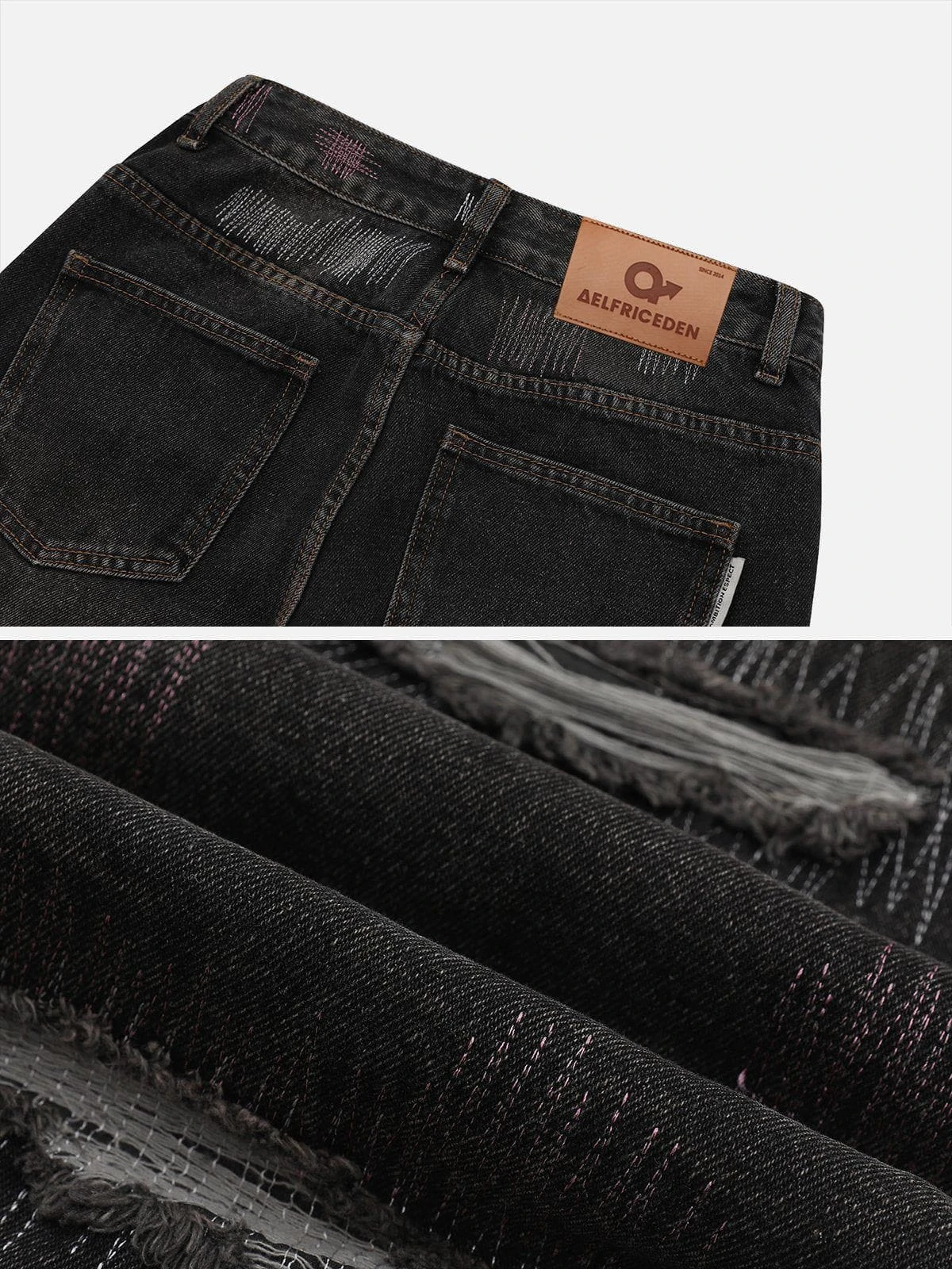 Aelfric Eden Graffiti Embroidered Ripped Straight Jeans 9 Aelfric Eden Graffiti Embroidered Ripped Straight Jeans - Image 7