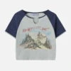 Mountain Peak Print Patchwork Tee -Aelfric Eden Shop MountainPeakPrintPatchworkTee
