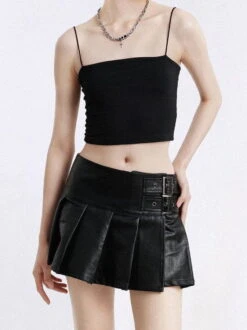 Vintage Solid Leather Pleated Skirt<font Color="#00249C"><br>S/S 24 The Dreamers</font> -Aelfric Eden Shop a72a3953d20c803c6dc5584e8f788923