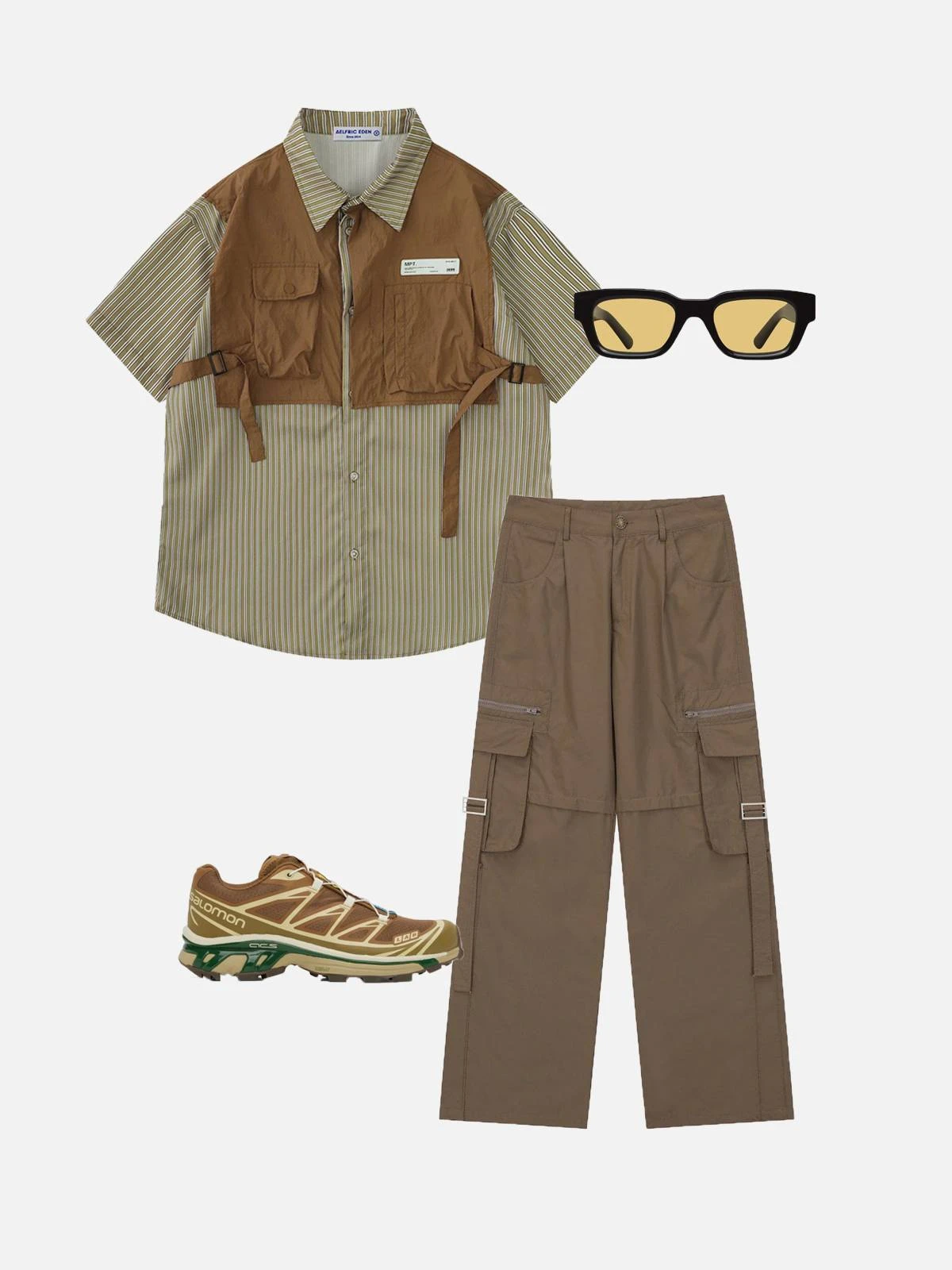 Aelfric Eden Strap Patchwork Short Sleeve Shirt 8 Aelfric Eden Strap Patchwork Short Sleeve Shirt - Image 6