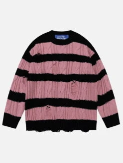 Aelfric Eden Stripe Distressed Sweater