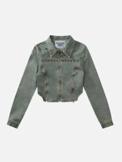 Vintage Multi Zip Up Denim Jacket<font Color="#00249C"><br>S/S 24 The Dreamers</font>