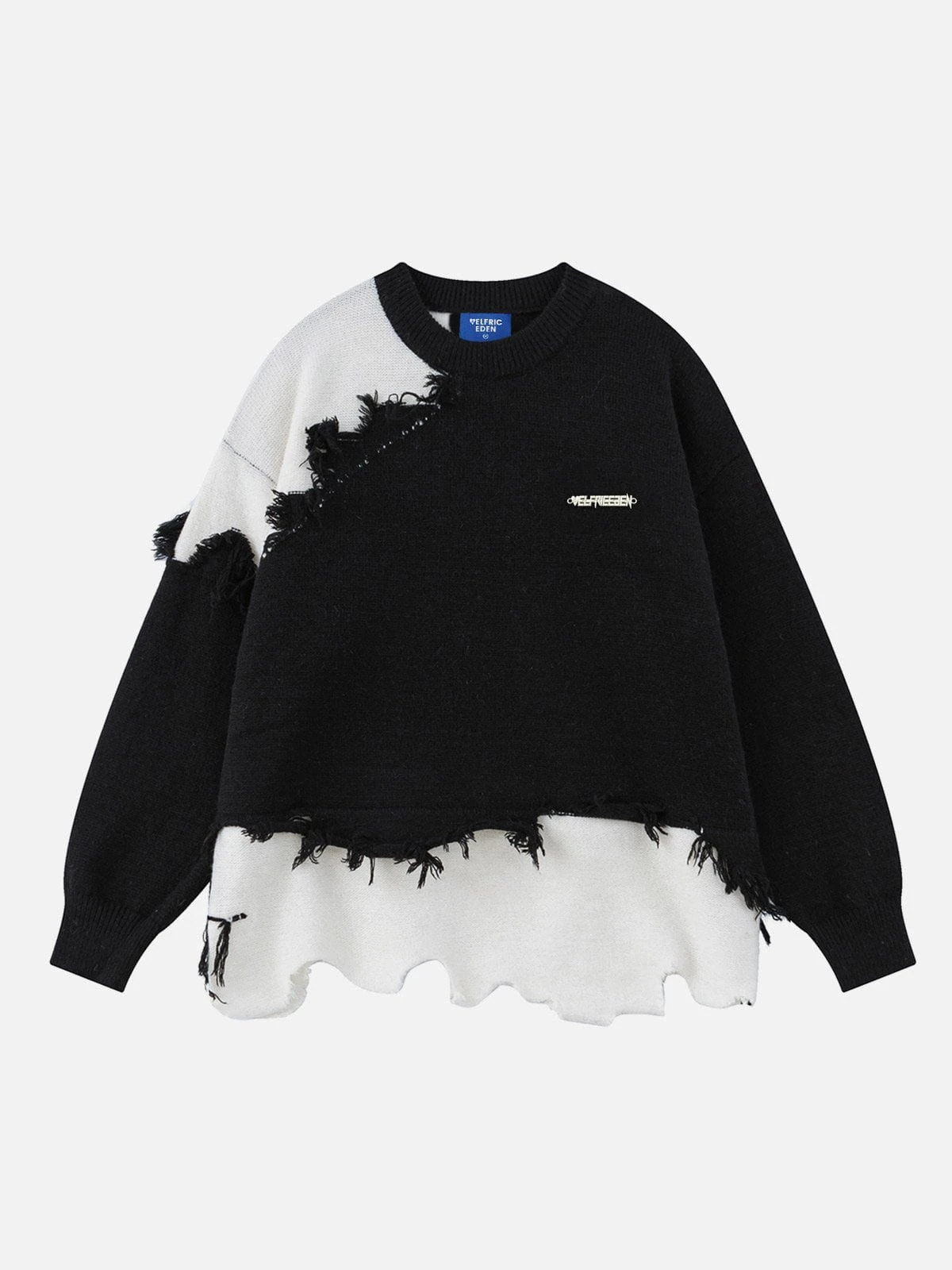 Aelfric Eden Irregular Patchwork Fringe Sweater 3 Aelfric Eden Irregular Patchwork Fringe Sweater