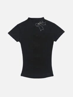 Hotfix Rhinestones Bow Tie Tee