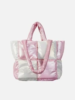 Color Combination Down-Filled Quilted Bag