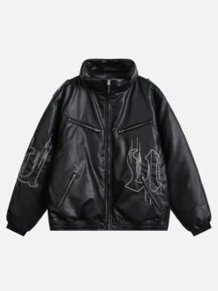 Aelfric Eden Multi Zip Up Leather Coat