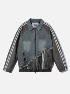 Aelfric Eden Patchwork Distressed Faux Leather Coat