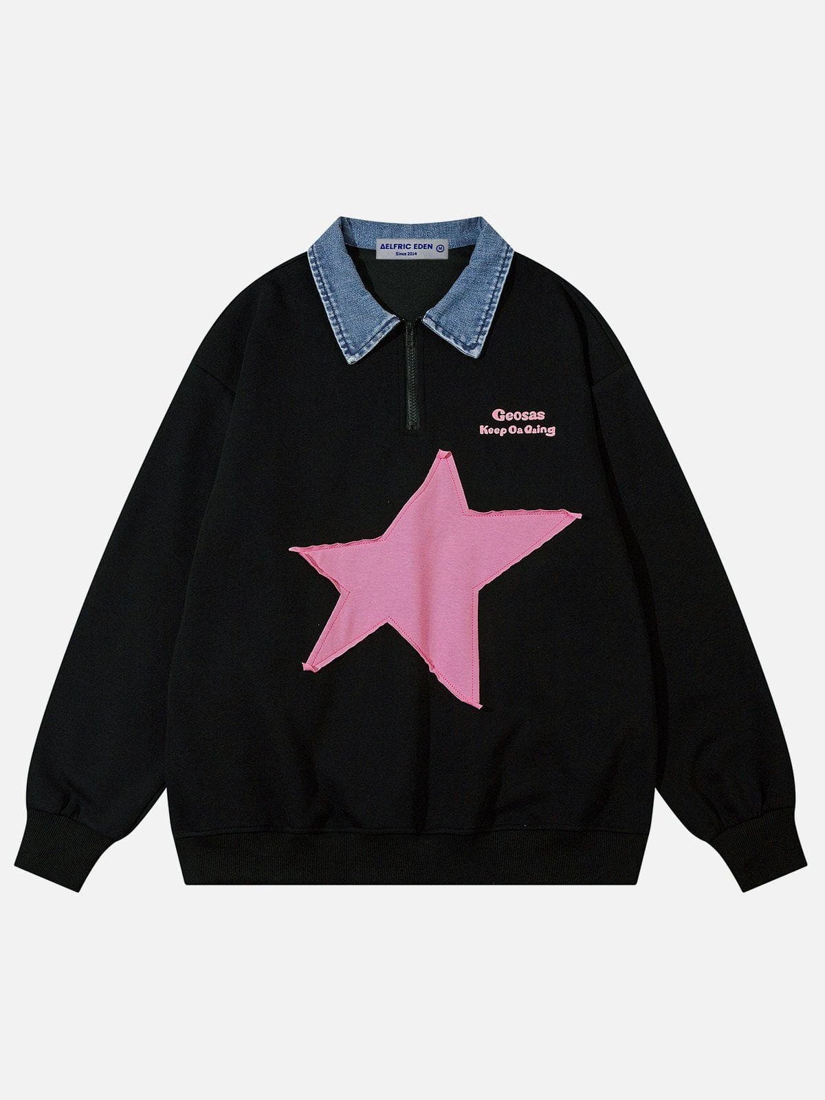 Aelfric Eden Star Print Polo Sweatshirt 4 Aelfric Eden Star Print Polo Sweatshirt - Image 2