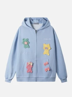 Aelfric Eden Colorful Knit Bear Hoodie